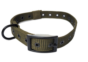 M1-K9 Garisson Collar, OD Green.  Adj. 12"-19" or 16"-26"