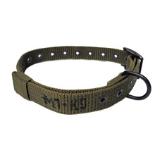 Load image into Gallery viewer, M1-K9 Garisson Collar, OD Green.  Adj. 12&quot;-19&quot; or 16&quot;-26&quot;