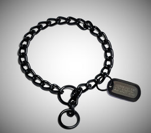 Dog Tag Choker Chain.  Tactical Black.