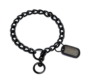 Dog Tag Choker Chain.  Tactical Black.