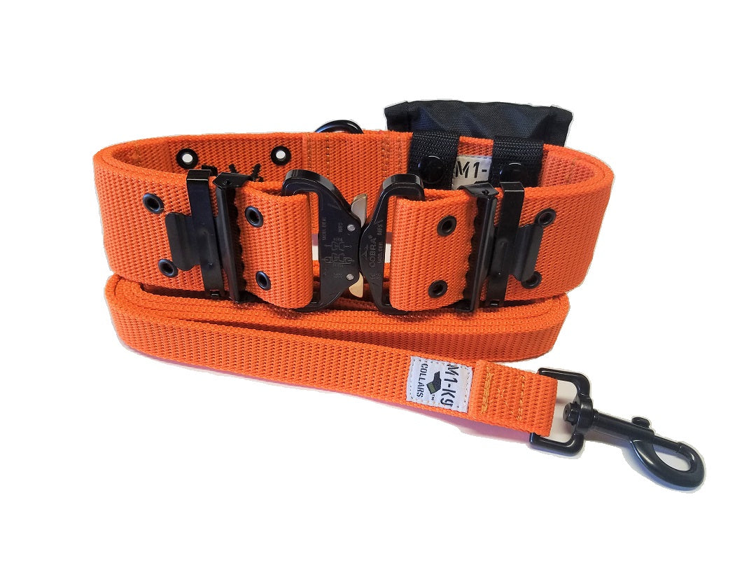 M1-K9 Collar, AustriAlpin Cobra Buckle, 6 ft. leash and Utility Pouch ...