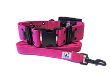 Load image into Gallery viewer, dog collar with leash, tactical dog collar, military dog collar, wide and durable dog collar, 2-inch wide dog collar, dog collar for big dogs, patriotic dog collar, veteran dog collar, service dog collar, dog collar for large breeds, heavy-duty dog collar, wide dog collar, durable dog collar, wide pink dog collar, thick pink dog collar, pink dog collar for gsd, german shepherd dog collar pink, pit bull dog collar, pink pit bull dog collar, adjustable pink dog collar, durable pink dog collar