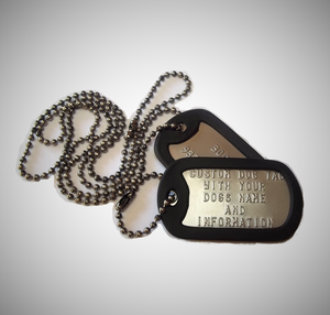 military dog tags, custom dog tags for army, personalized dog tag set, dog tags with silencers,