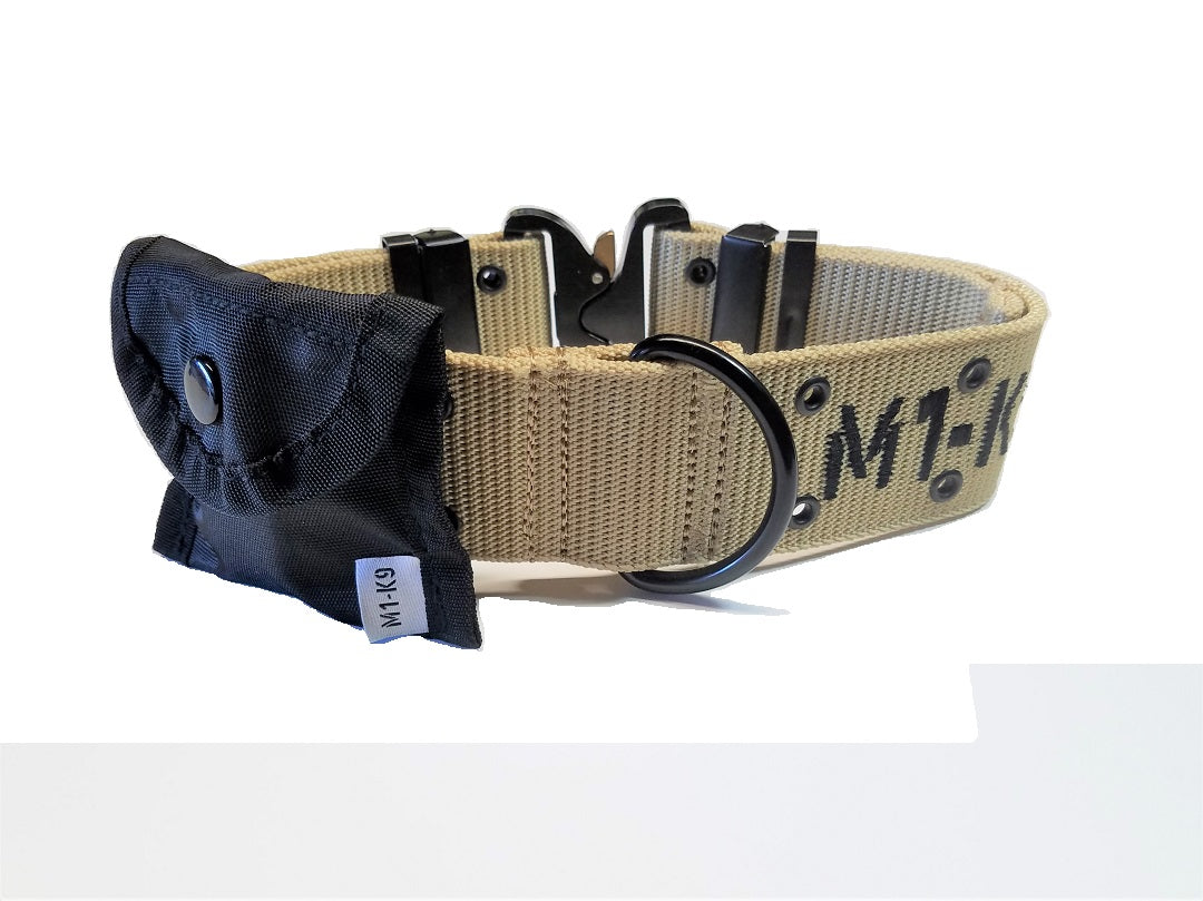UKOM ONIE Military Spec Dog Collar – 1" Wide, Metal Cobra Buckle – One Size – Black